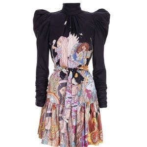 Celestial gathered mini dress, size 0p, Zimmerman